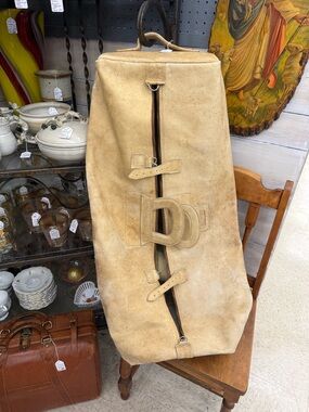 XL Handmade Vintage Leather Duffel Bag